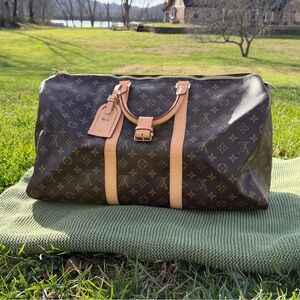 Louis Vuitton Monogram Travel Bag in Brown and Tan